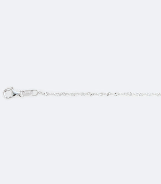 Twisted Chain Sterling Silver Anklet - 24cm
