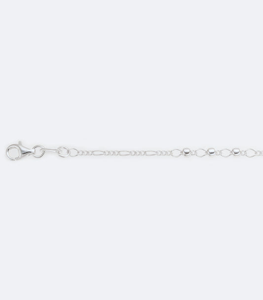 Sterling Silver Anklet With Triple Stationed Balls