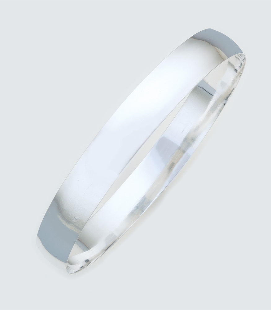 Plain 10mm Sterling Silver Slave Bangle