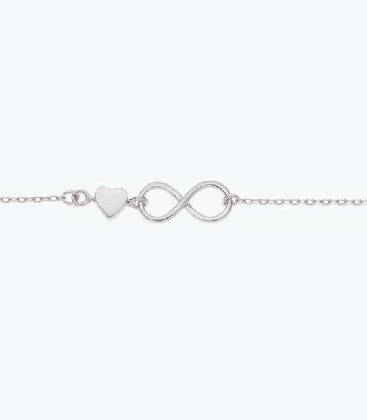 Infinity Heart Silver Bracelet - 227