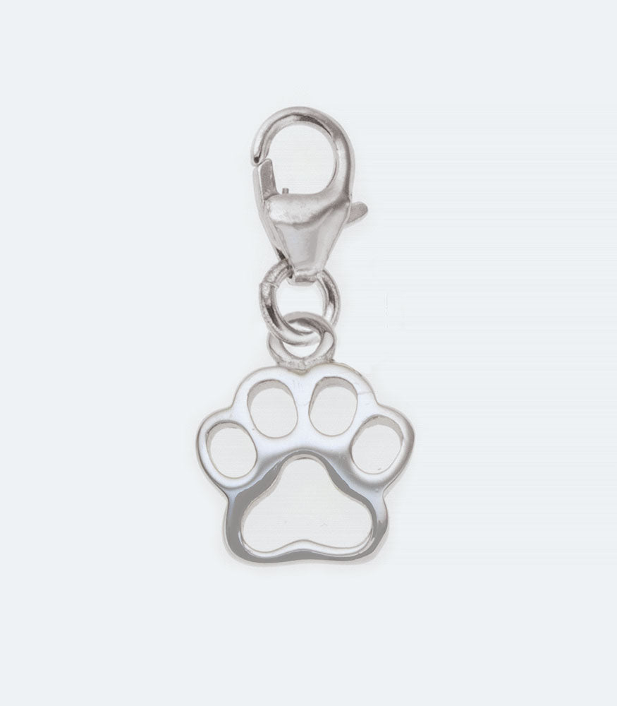 Silver Paw Charm With Lobster Clasp