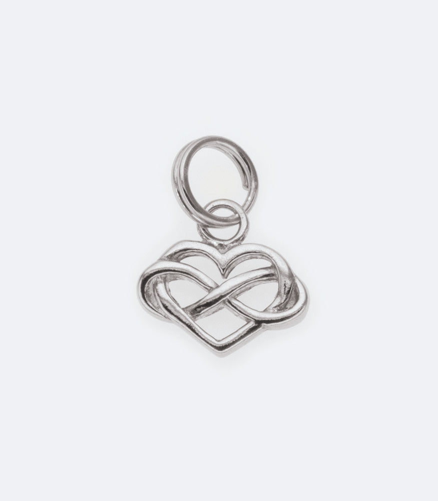 Heart Rhodium Charm With Infinity Clasp