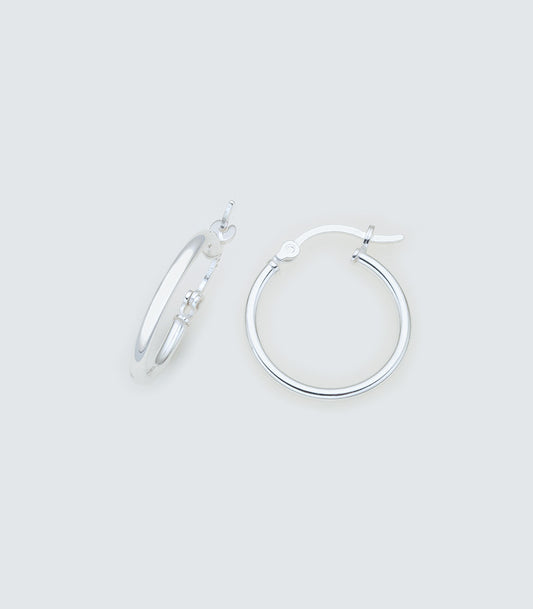 Round 024 - 15mm Sterling Silver Hoops