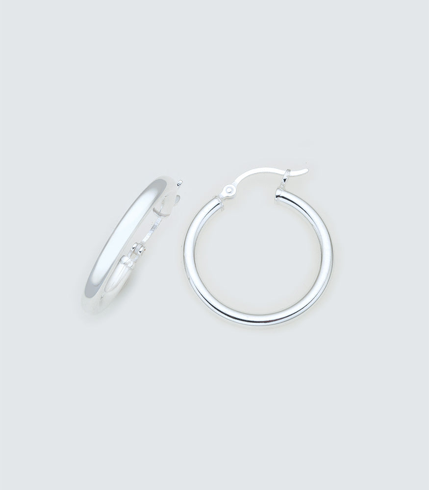 Round 025 - 20mm Sterling Silver Hoops