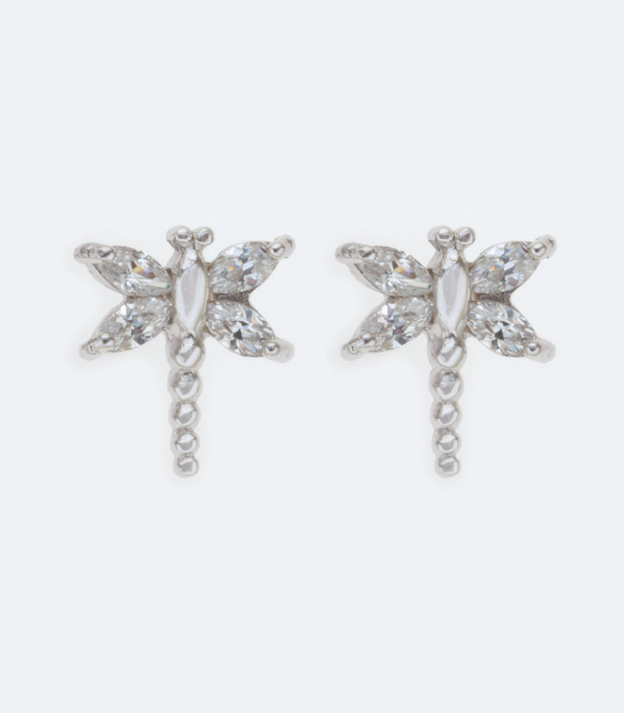 Dragonfly 130 Sterling Silver Earrings With Cubic Zirconia