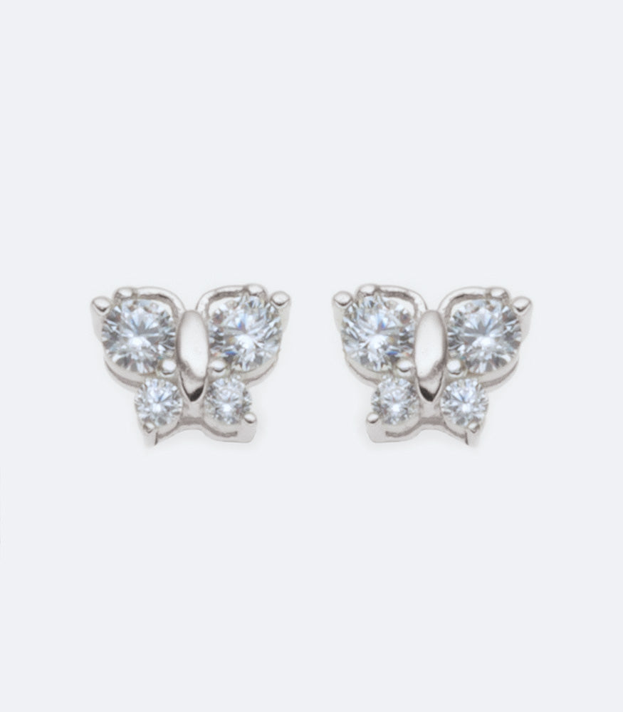 Butterfly Shaped 133 Stud Earrings With Cubic Zirconia