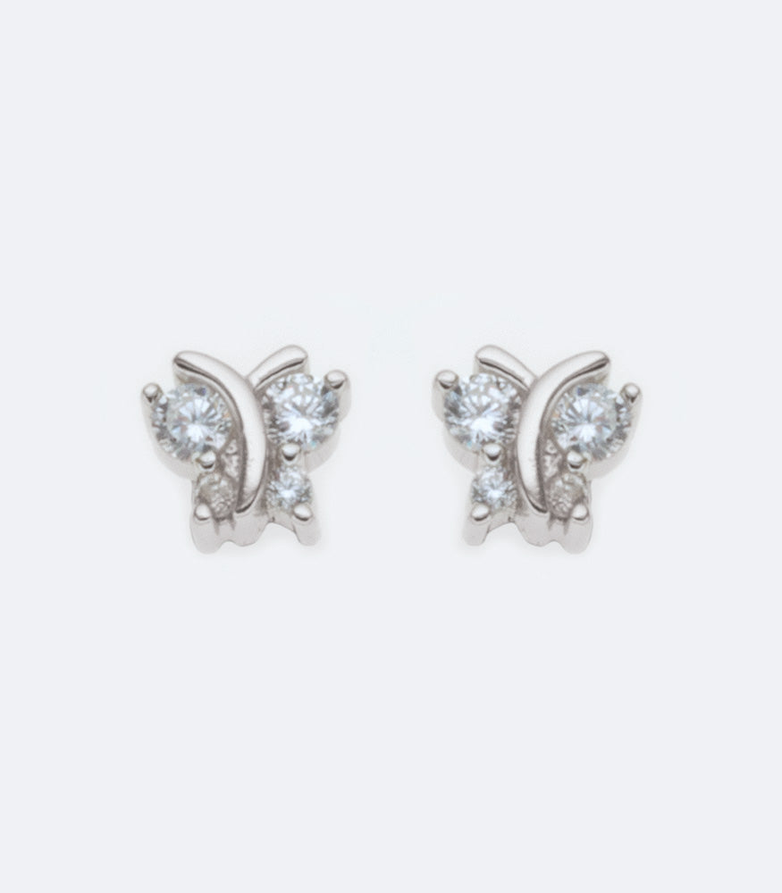 Butterfly Shaped 134 Stud Earrings With Cubic Zirconia