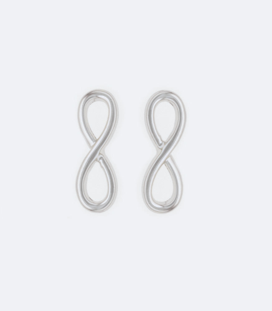 Infinity - Plain Stud 204 Rhodium Earrings