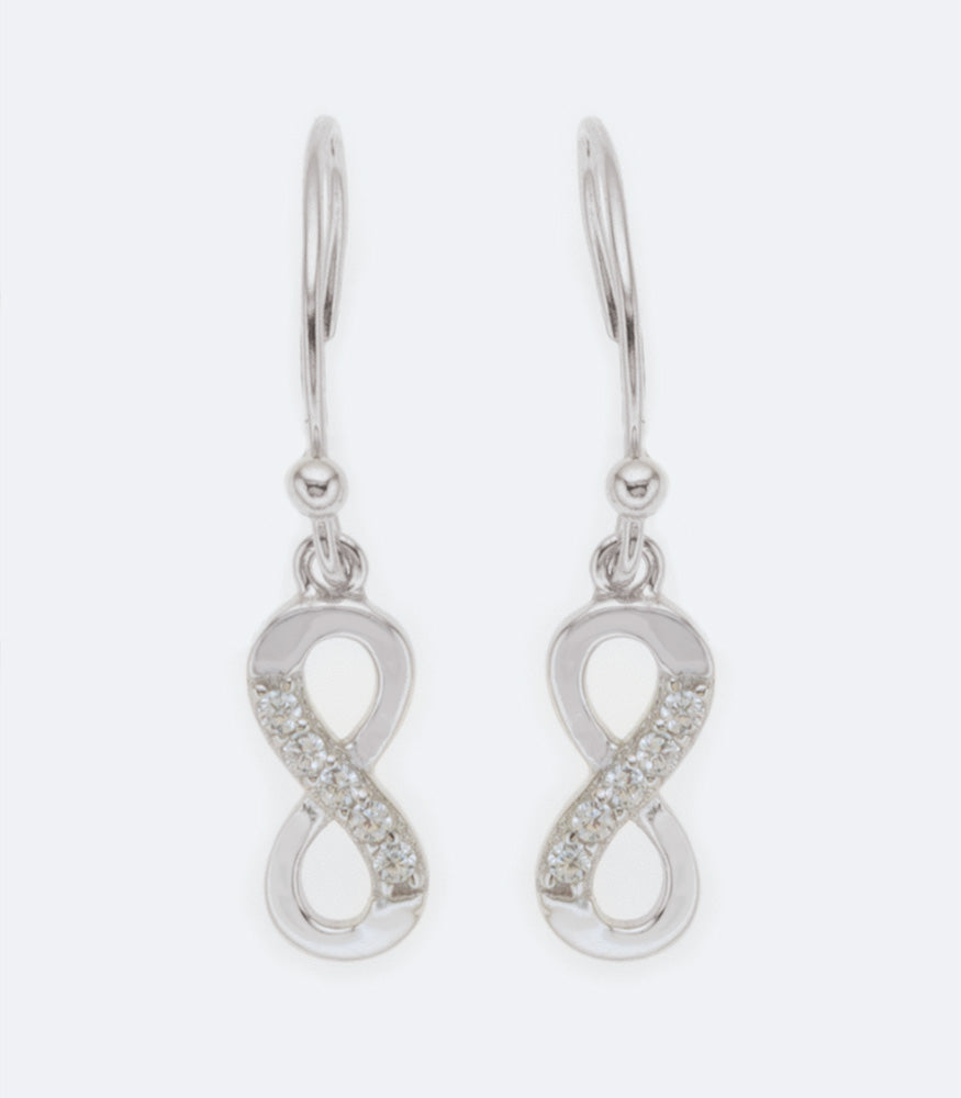 Infinity - Cubic Zirconia Silver Earring
