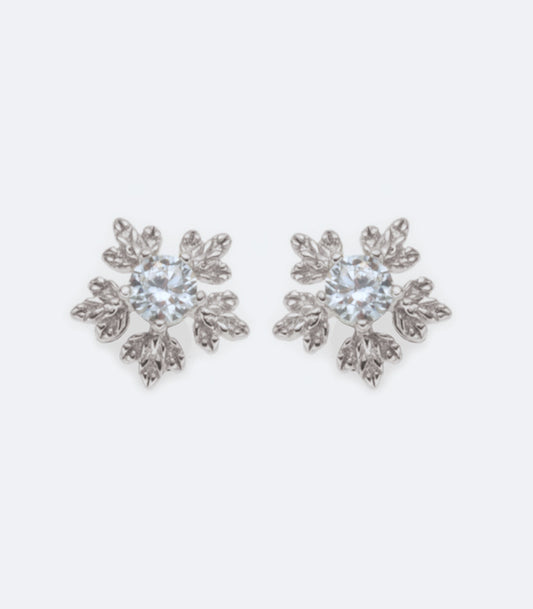 Snowflake Shaped Earrings With Cubic Zirconia