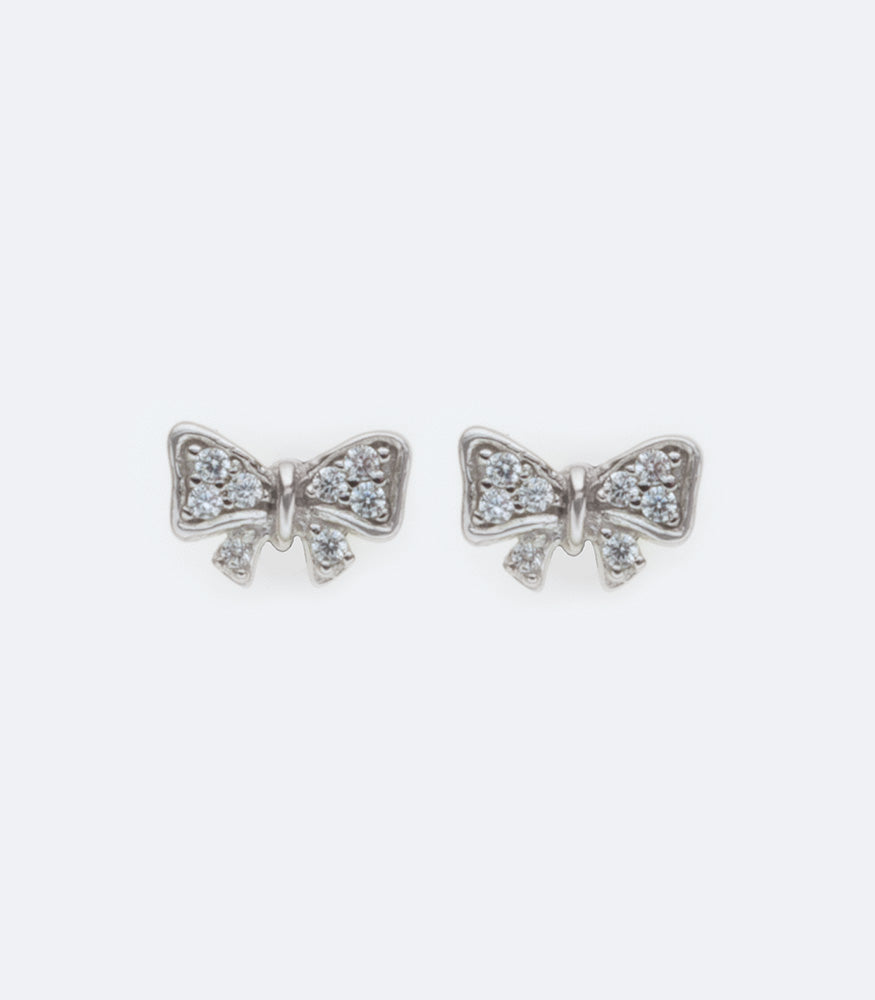 Butterfly Shaped Stud Earrings With Cubic Zirconia - 313