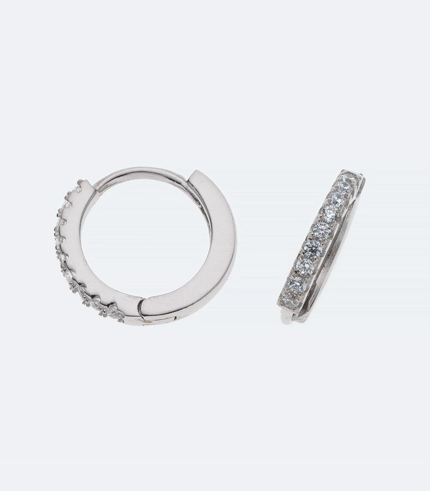 Huggie CZ Silver Earrings - 357