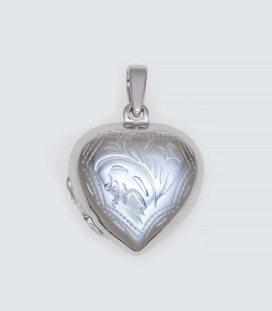 Heart Shaped Sterling Silver Locket - SSLK 003