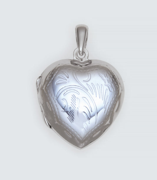 Heart Shaped 004 Sterling Silver Locket