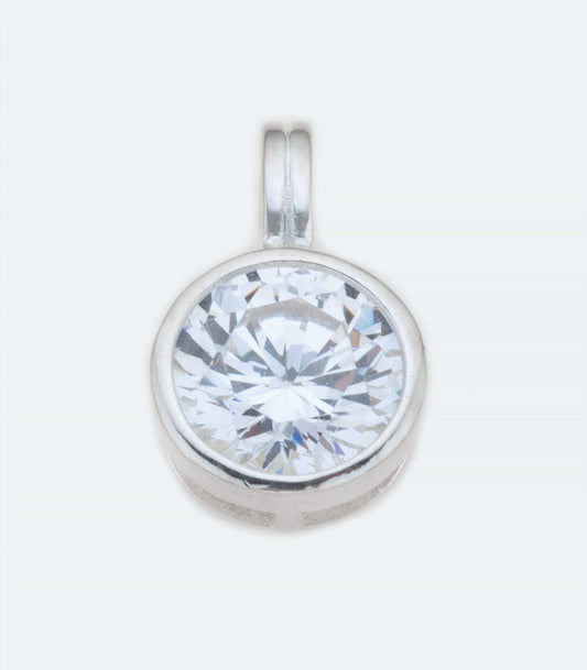 Round 8mm Sterling Silver Pendant - SSPD 013