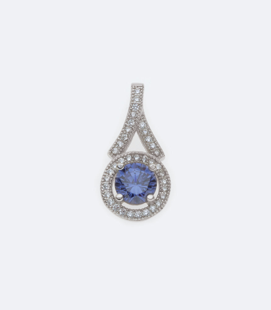 Fancy 077 Microsetting Sterling Silver Pendant With Tanzanite