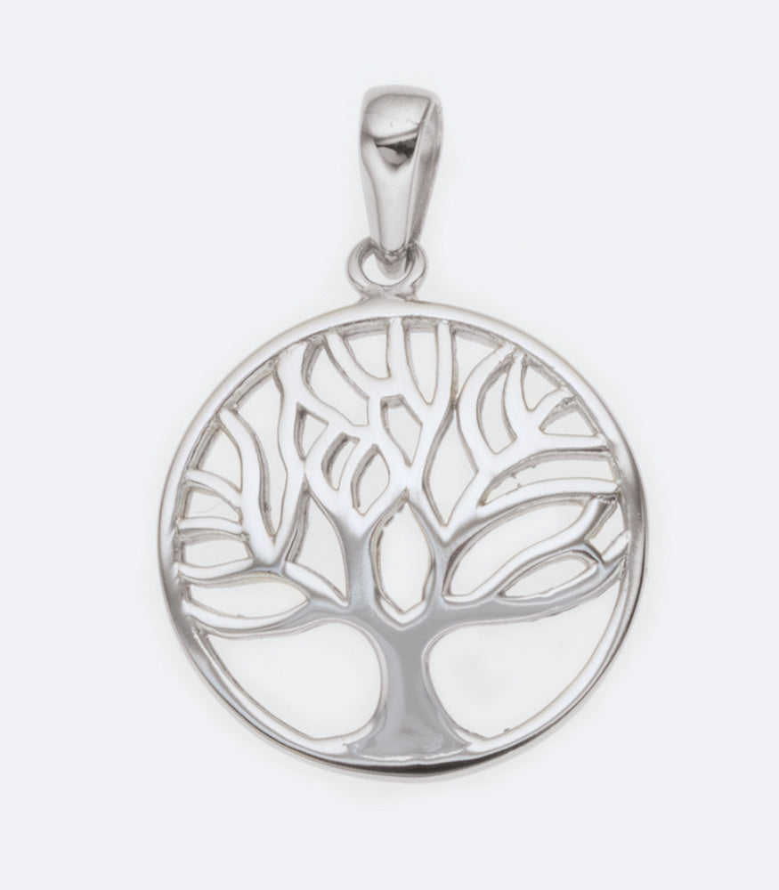 Tree Of Life 203 Rhodium Pendant