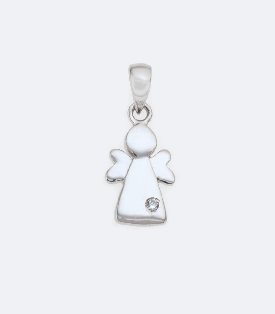 Angel Sterling Silver Pendant With Cubic Zirconia
