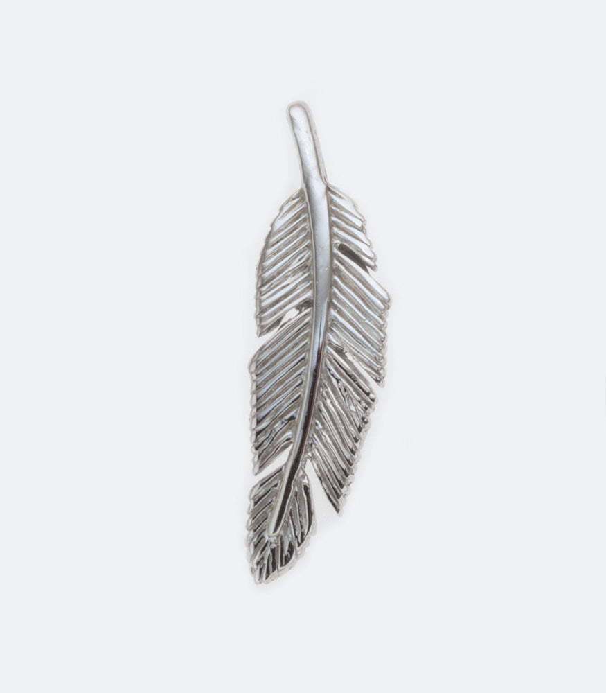 Feather 227 Rhodium Pendant