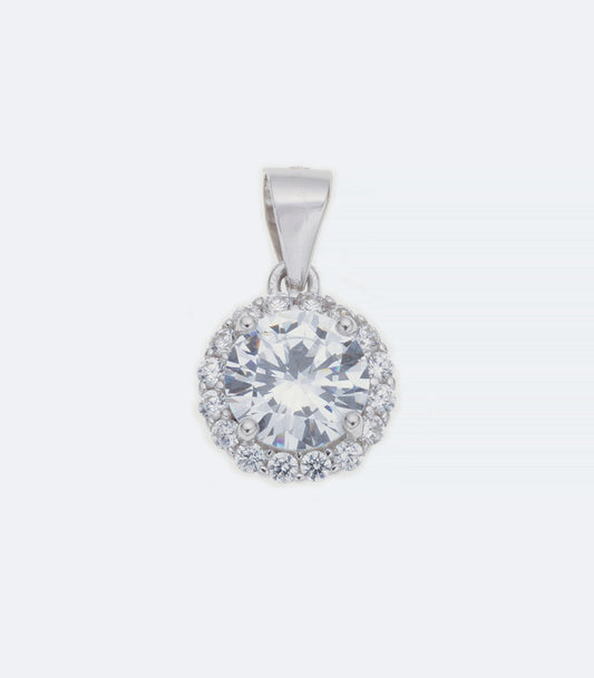 Round CZ Silver Pendant - 250