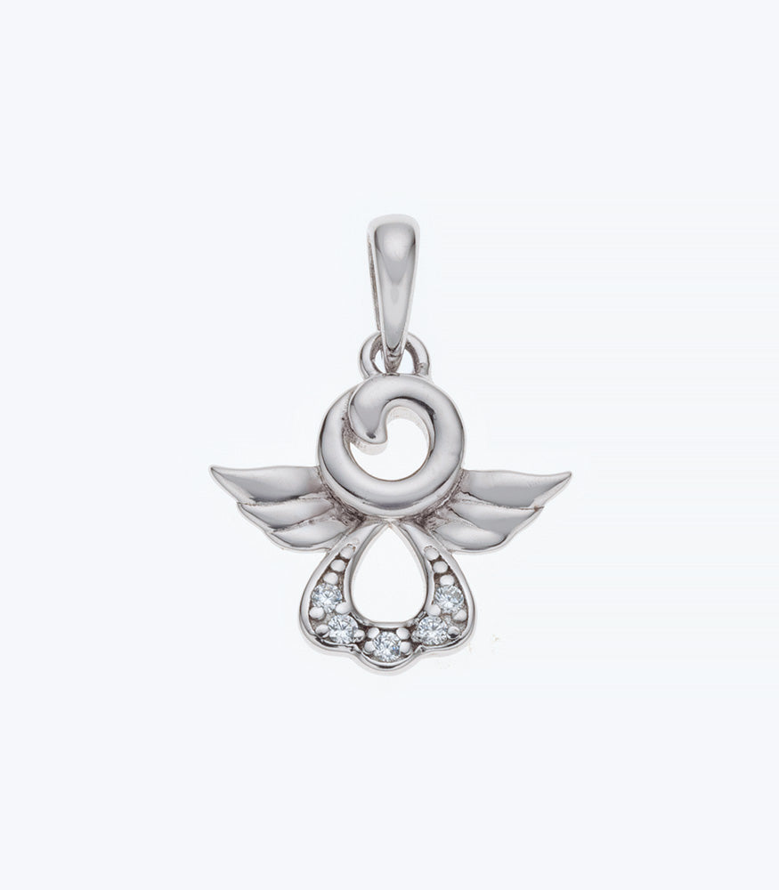 Angel CZ Silver Pendant - 261