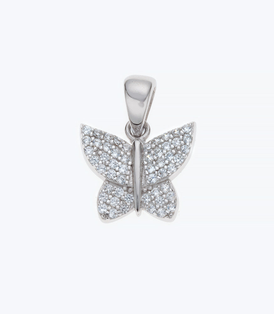 Butterfly CZ Silver Pendant - 262