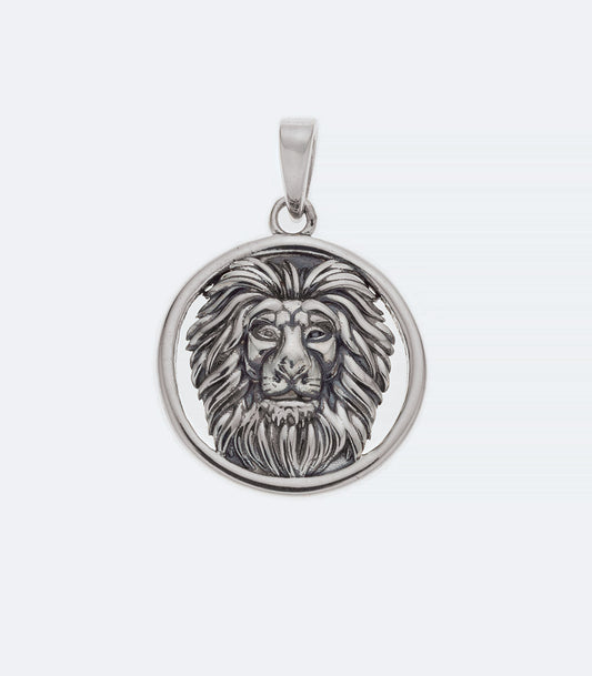 Lion Head CZ Silver Pendant - 273