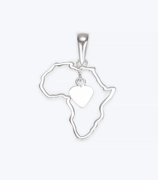 Africa Heart Silver Pendant - 305
