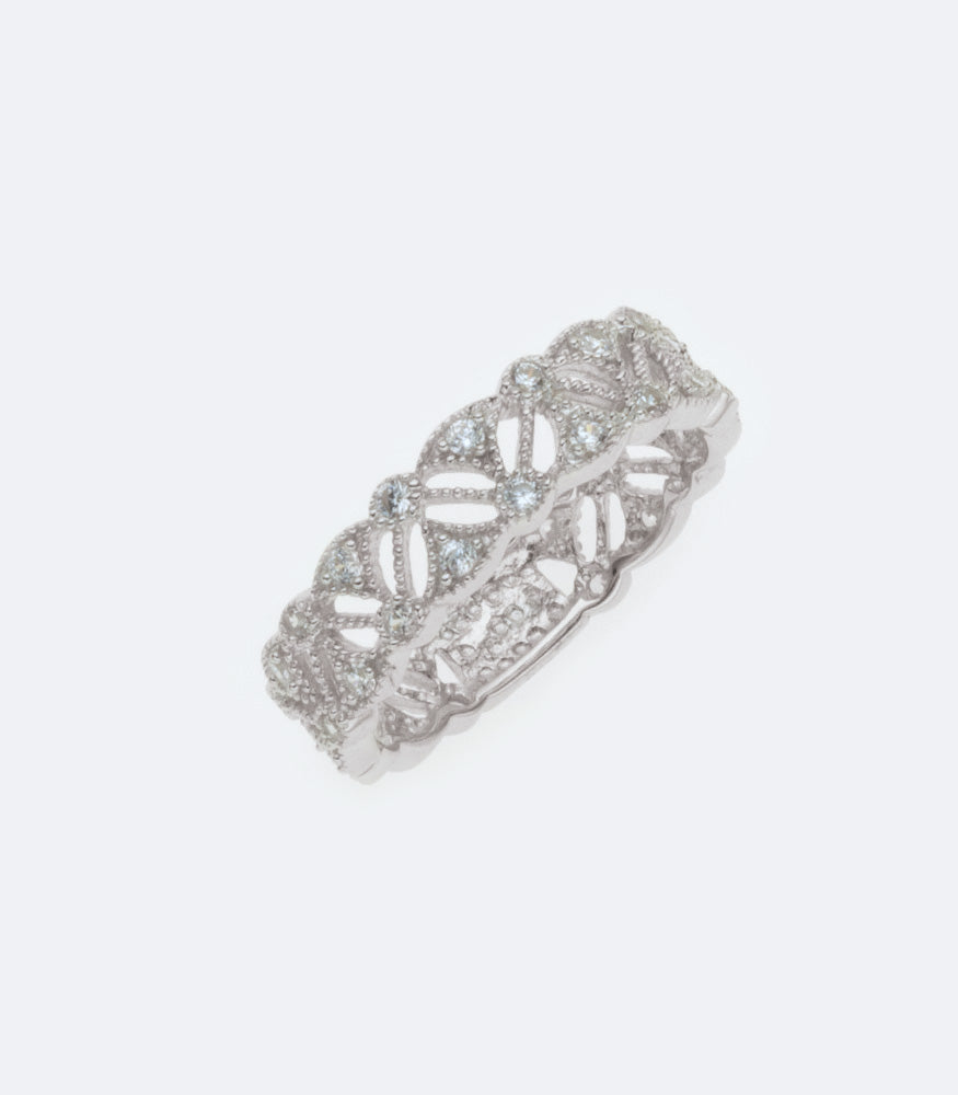 Fancy Cubic Zirconia Sterling Silver Ring - 140