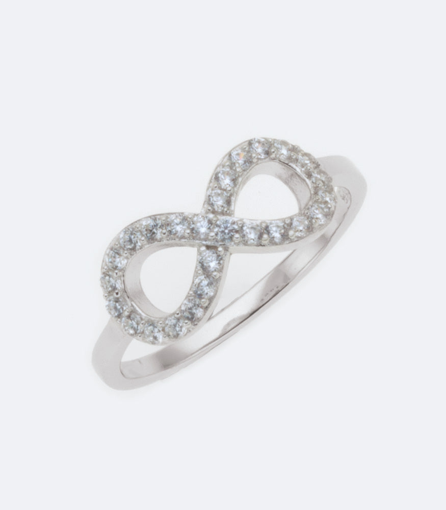 Infinity Rhodium Ring With Cubic Zirconia - SSRG 201