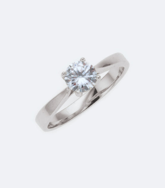 Silver Ring Square CZ Plain - SSRG 237