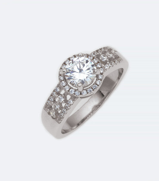 CZ Dress Silver Ring - 363