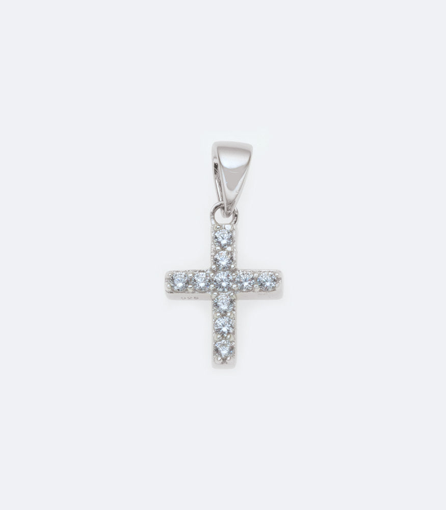 Cross 001 Sterling Silver Pendant With Cubic Zirconia