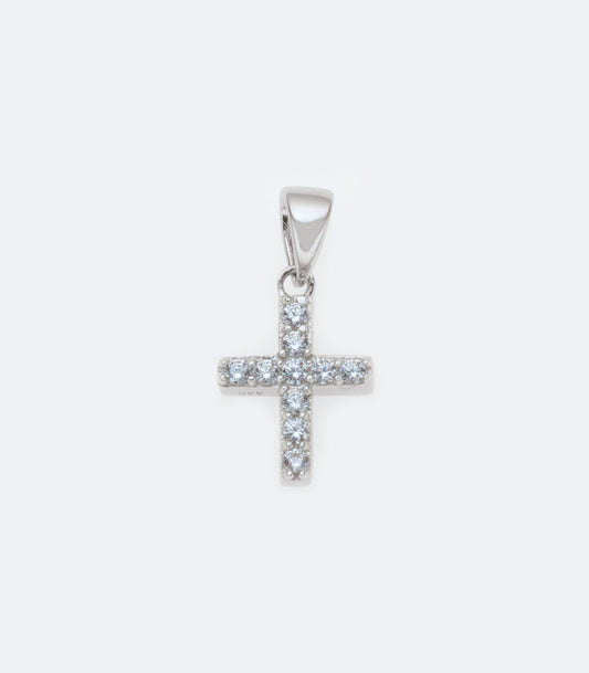 Cross Sterling Silver Pendant With Cubic Zirconia - SSRL 001