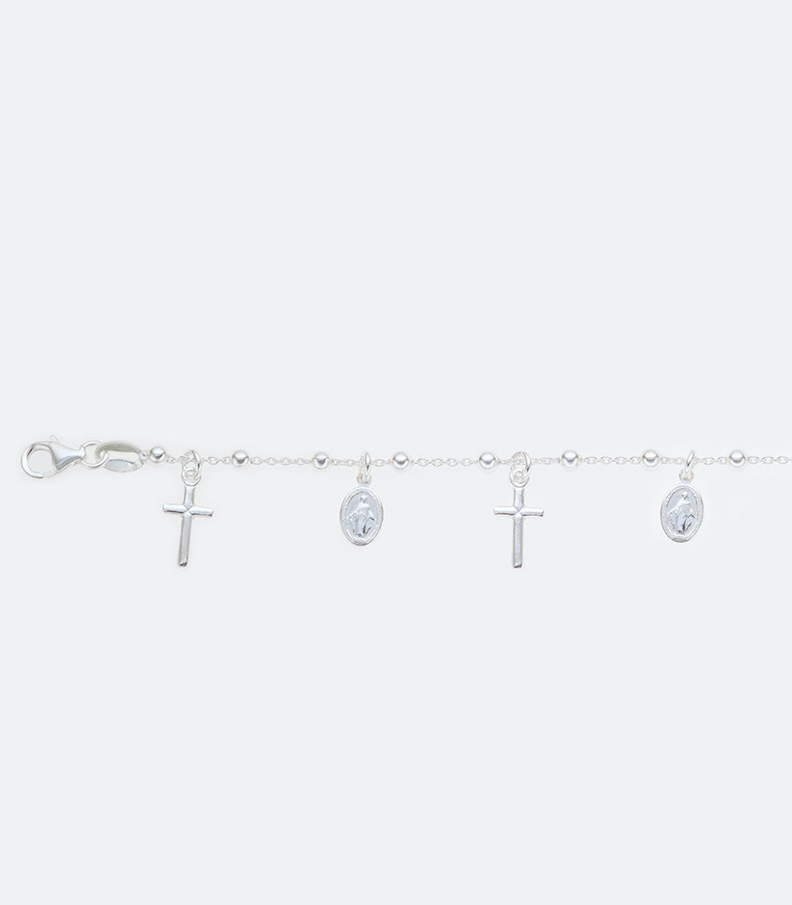 Religious Sterling Silver Charm Bracelet