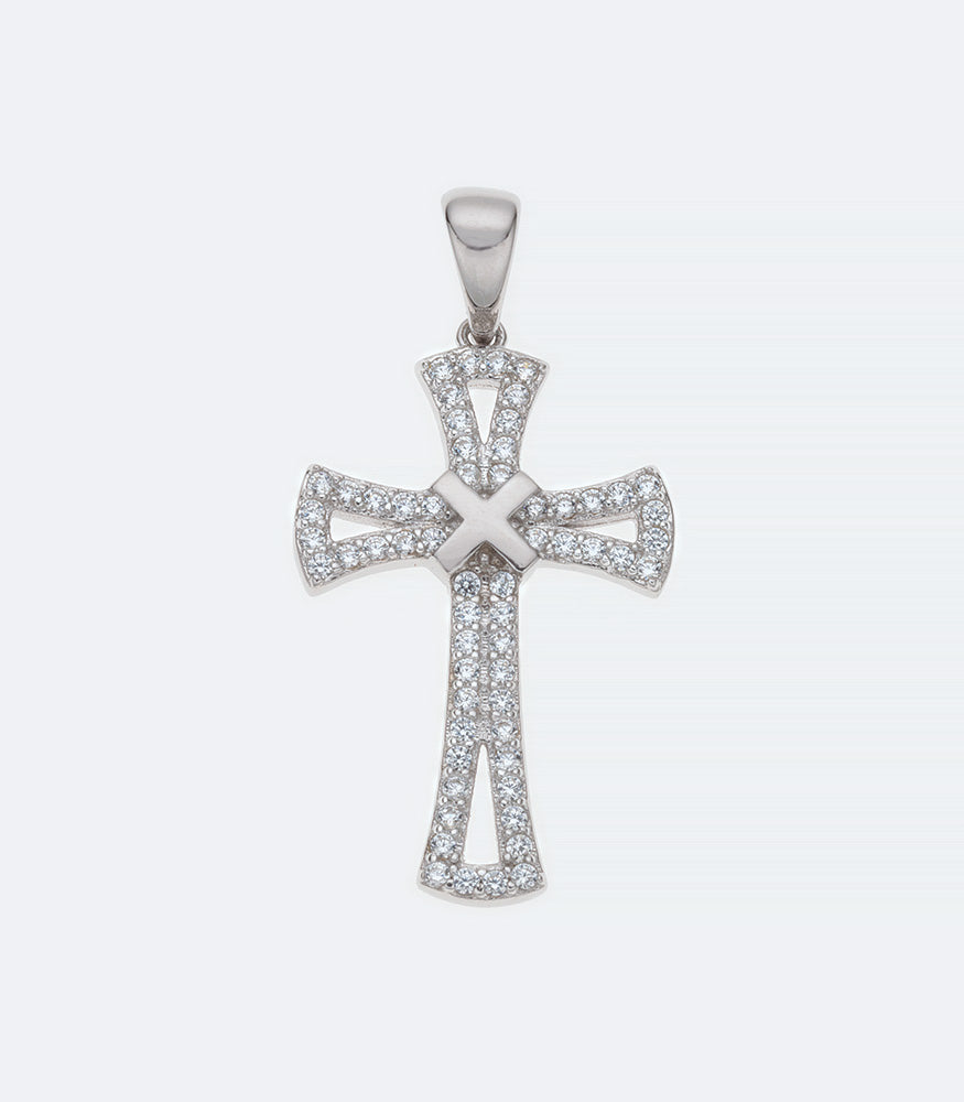 Cross CZ Silver Pendant - 138