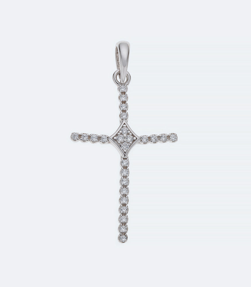 Cross CZ Silver Pendant - 139